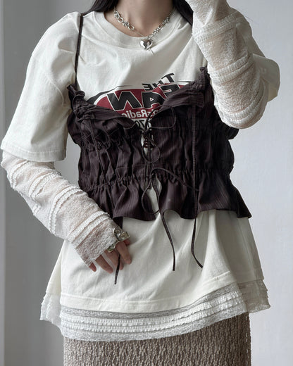 VT264 Eva Vest - Beige | Black