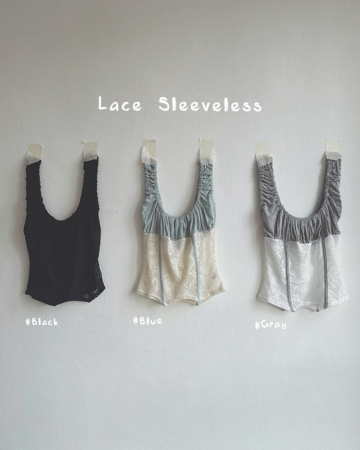 VT328 Lace Sleeveless - Blue | Gray | Black
