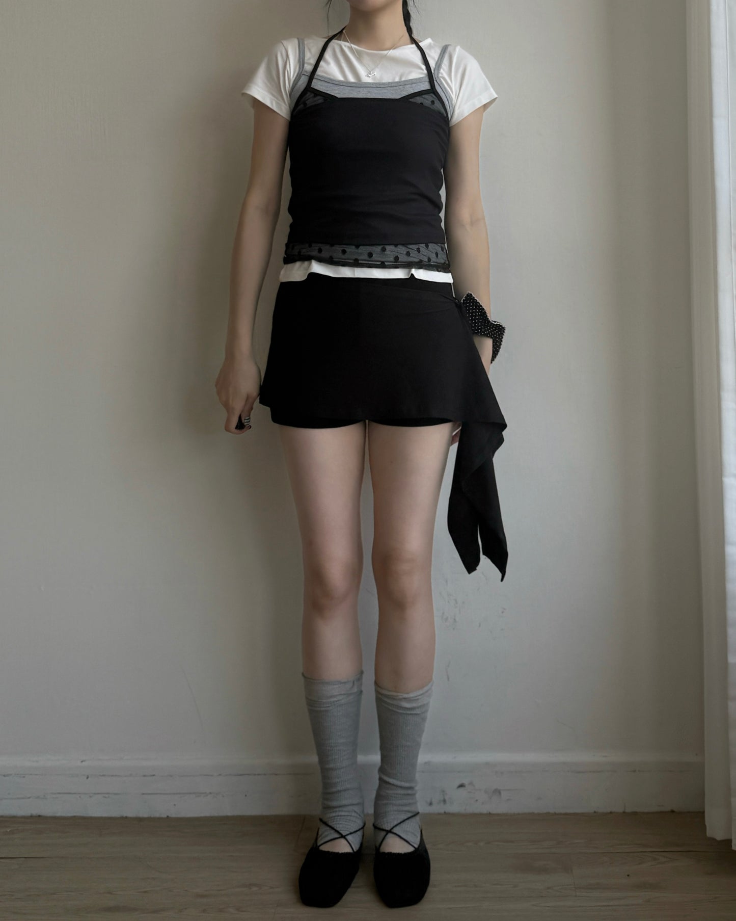 VT314 DotDot Halter Vest - Gray | Black