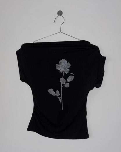 TP536 Rose off-shoulder - White | Black