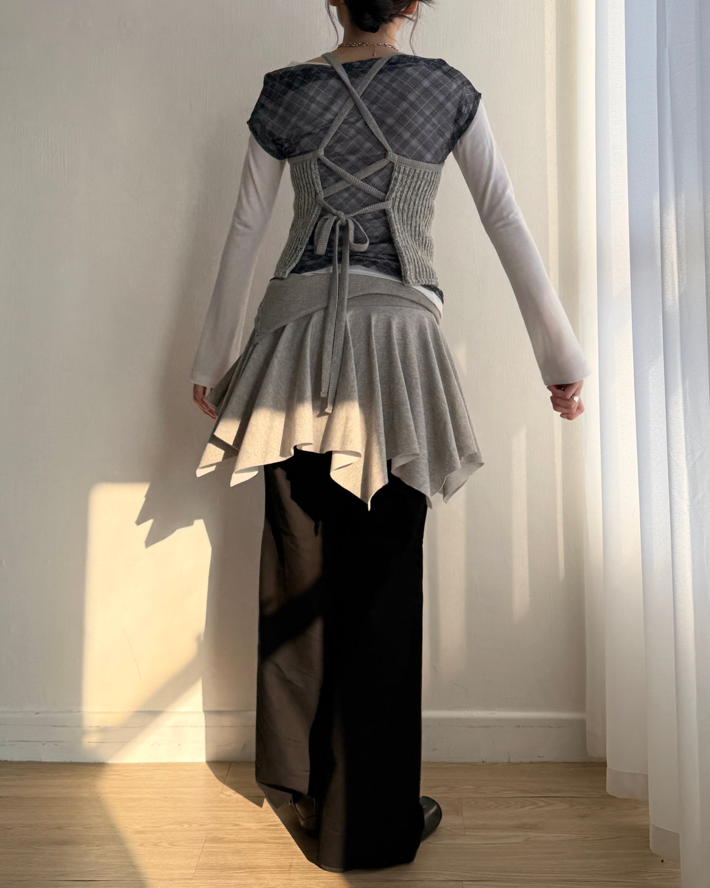 TP569 Folding 2way Skirt / Top - Gray | Black