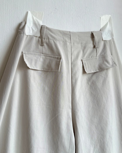 PT086 Balloon Wide Pants - Ivory | Black