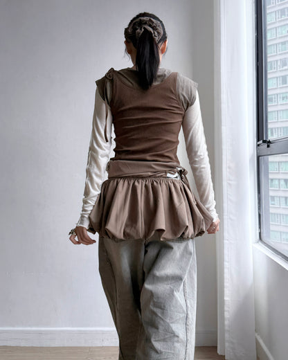 VT263 Balloon Bustier - Beige | Black