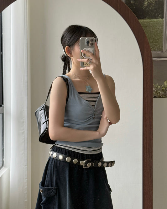 VT292 Must Have!!! Button Vest - Pink | Skyblue | Black | White