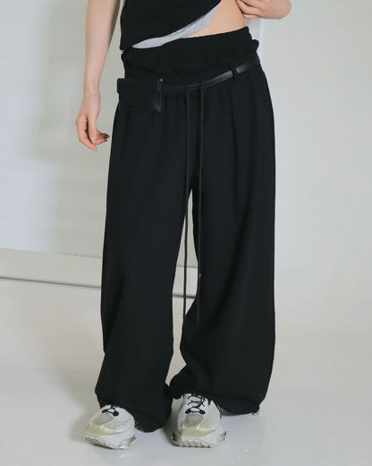 PT081 Double Waistband Pants - Gray | Black