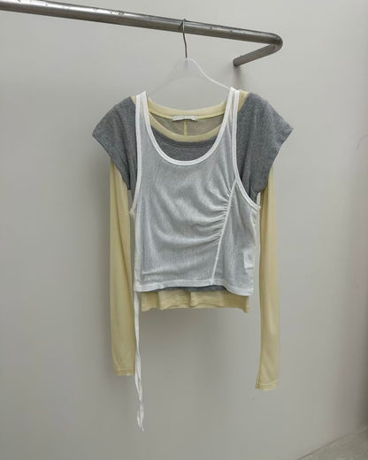 TP578 Edi Short TEE - White | Yellow | Pink | Gray | Blue | Khaki