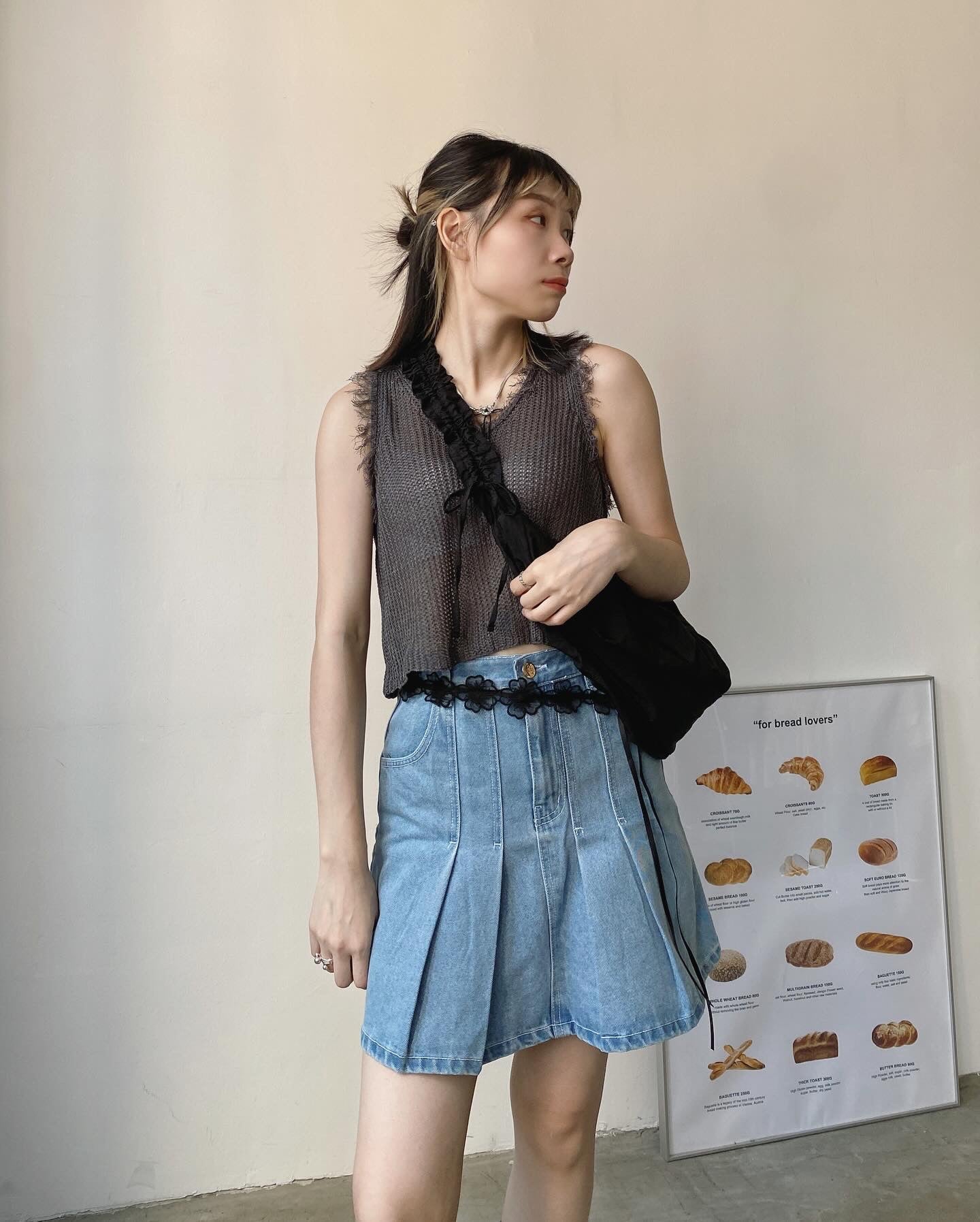 現貨 VT217 SOSO Vest - Ivory | Charcoal