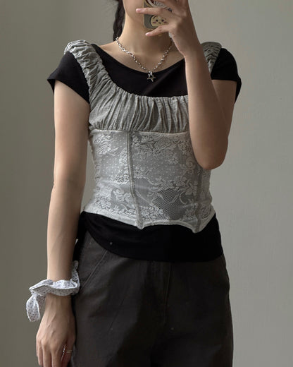 VT328 Lace Sleeveless - Blue | Gray | Black
