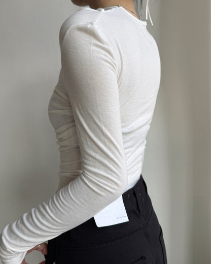 TP619 Asym Knot Cutout Top - Black | Charcoal | White