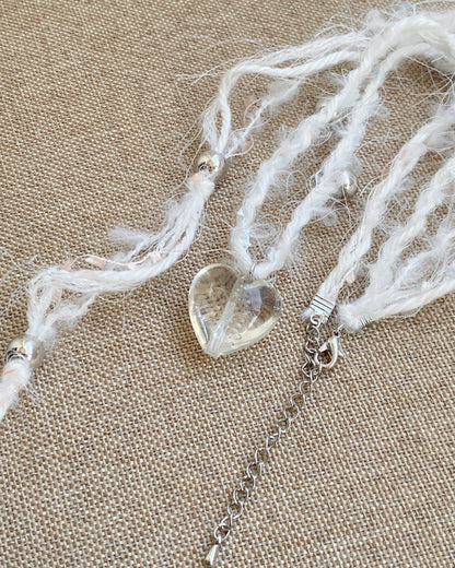 KA342 Heart Necklace - White | Navy