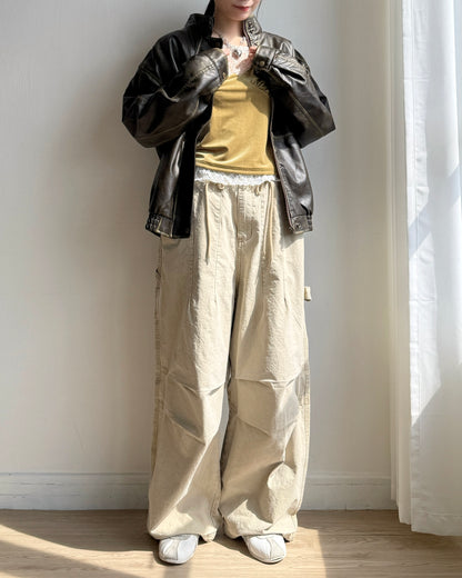 🐏早鳥限定優惠 JK042 Peer Leather Jacket - Dark Brown | Black