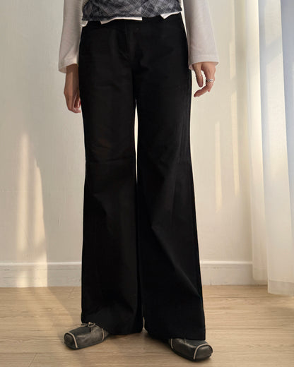 PT078 Flared Pants - Khaki | Black