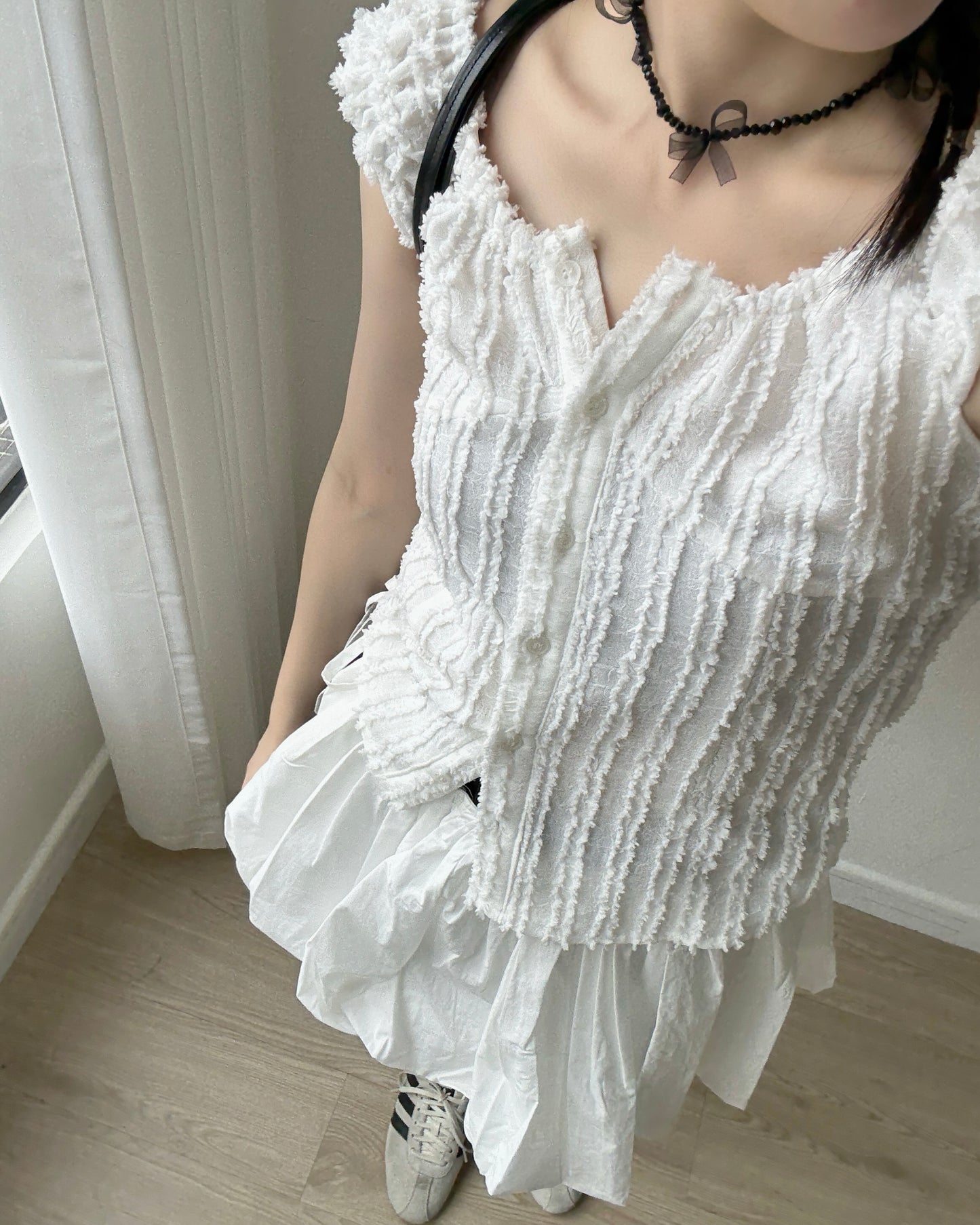 SK221 Balloon Skirt - White | Black | Gray