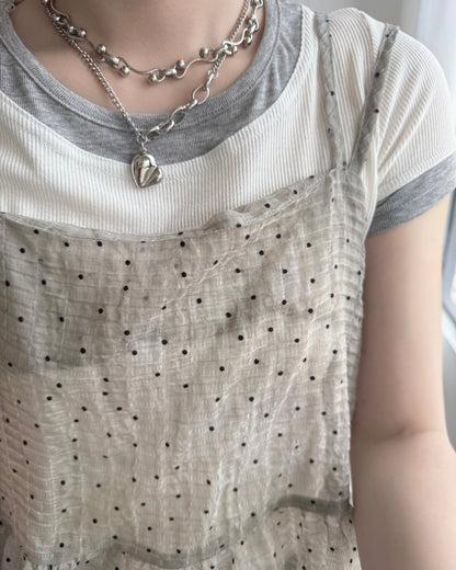 VT257 DotDot Vest - White | Charcoal