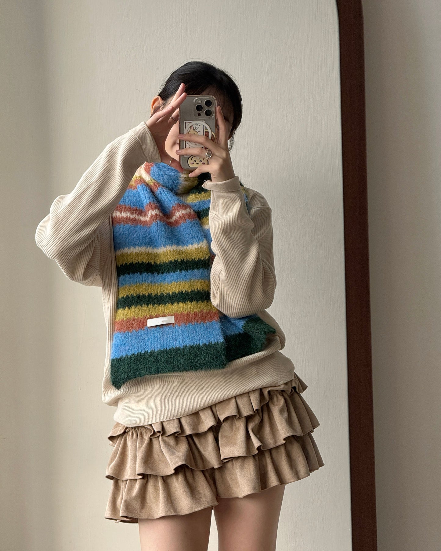 KA377 Wool Striped Muffler - 3colour