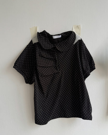 TP584 DotDot Collar TEE - White | Black