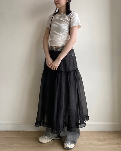 TP520 Pin-tuck Pleated Tee - Black | Navy | White