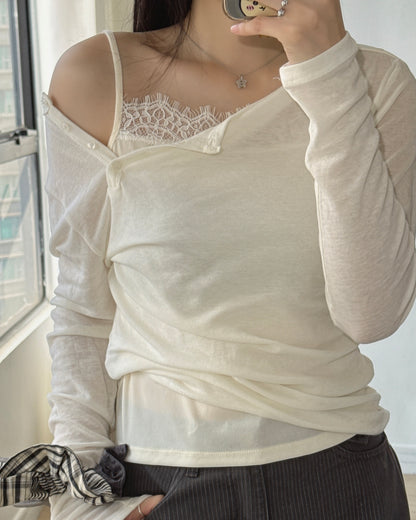 VT334 Velvet Lace Camisole - Camel | Ivory | Skyblue | Black