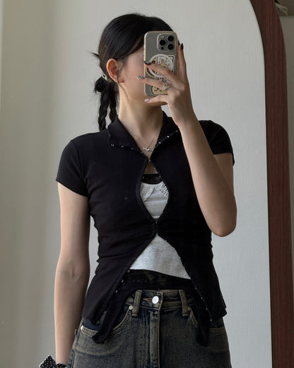 VT313 Frill Sleeveless - Gray | Blue | Purple | Black