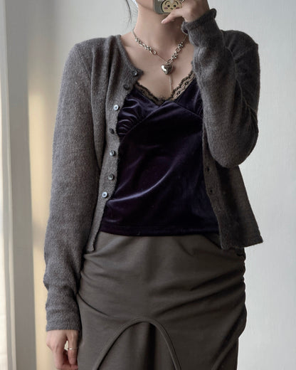 VT269 Velvet Lace Camisole Top - Yellow | Nave | Black