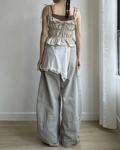 VT321 2way Shirred Layer Vest&Skirt - White | Black | Beige