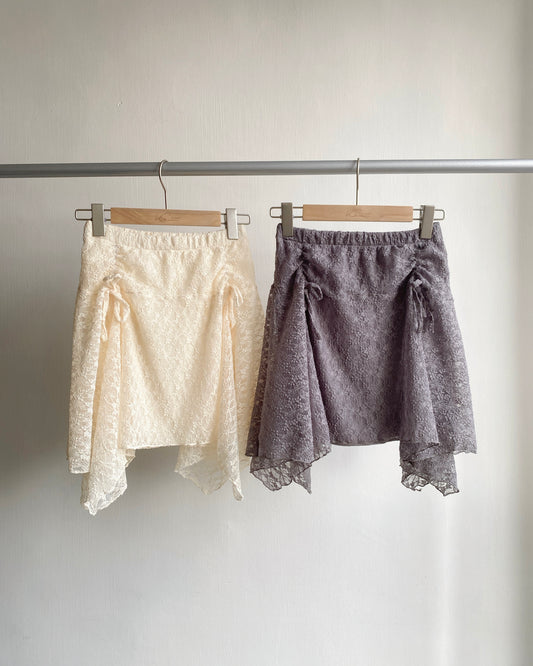 SK188 Lace Skirt - Ivory | Gray