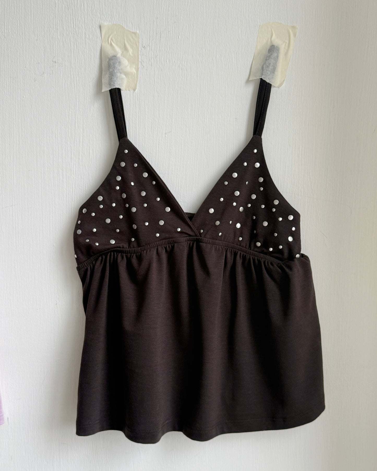 VT315 Beaded Frill Vest - Black | Pink