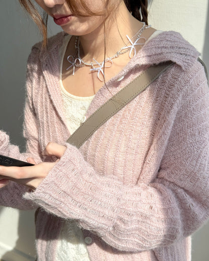 CD058 Fleur Cardigan - Gray | Pink