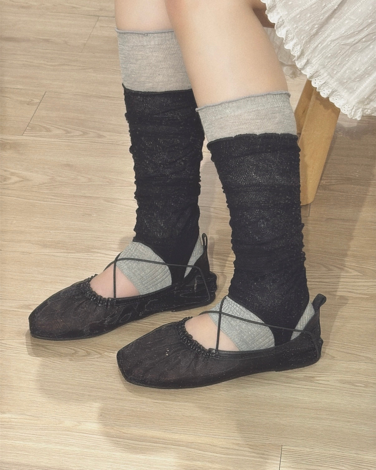 ✨早鳥限時優惠 SH027 Mesh See-Througth Soft Falt - Black | White | Gray