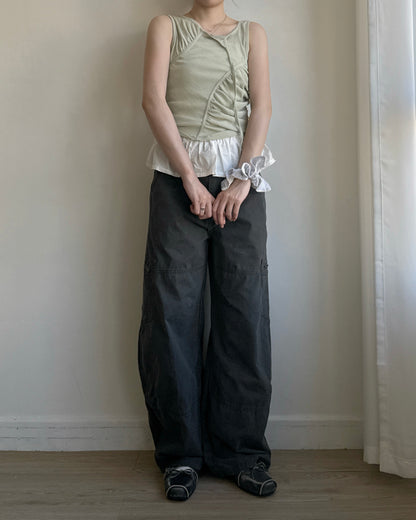 VT306 Crew Sleeveless - Ivory | Olive | Charcoal