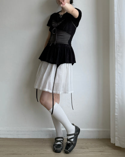 TP595 Star Sheer Blouse - White | Black