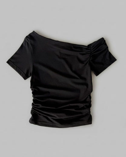 TP596 Wrinkles Top - White | Black | Brick