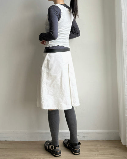 SK214 Pleated skirt - White | Navy | Beige