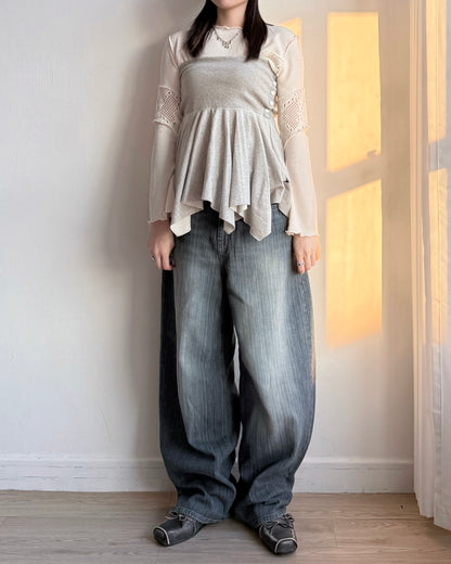 TP569 Folding 2way Skirt / Top - Gray | Black