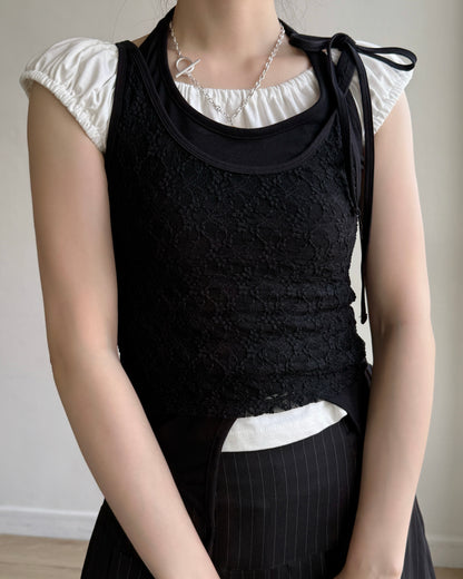 VT295 Lace Camisole - White | Black