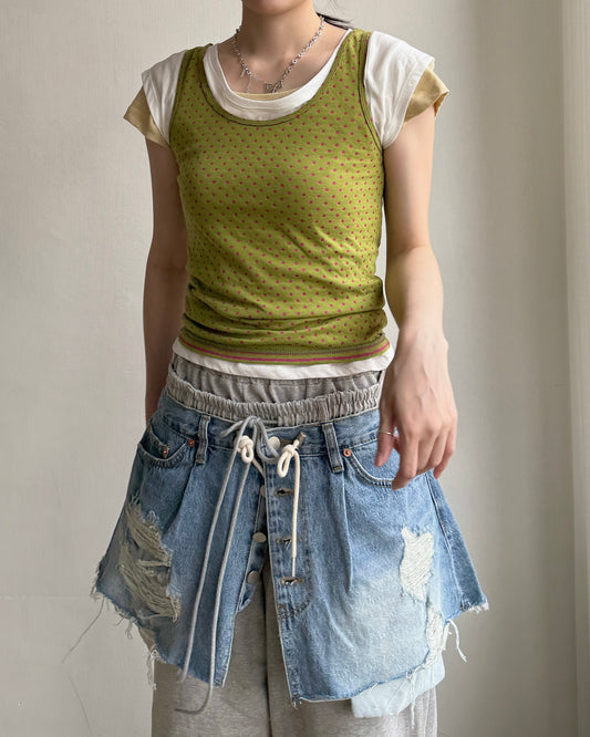 VT286 DotDot Vest - Green | Gray
