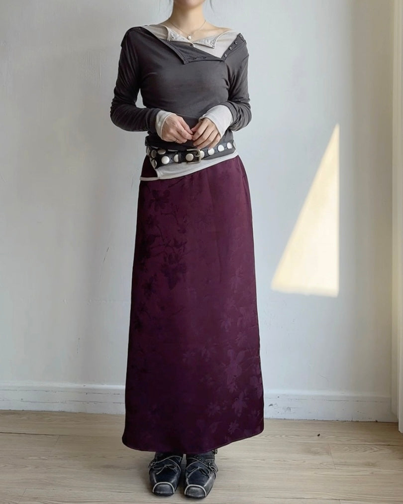 TP622 Ribbed Button Asym Top - Black | Gray | Plum | Charcoal | Mint | Ivory