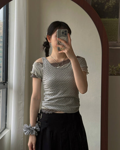 VT286 DotDot Vest - Green | Gray
