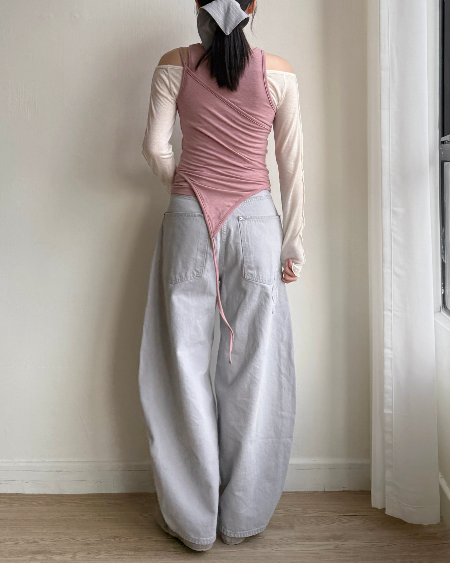 VT260 Layered Vest Set - White | Black | Pink