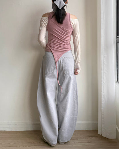 VT260 Layered Vest Set - White | Black | Pink