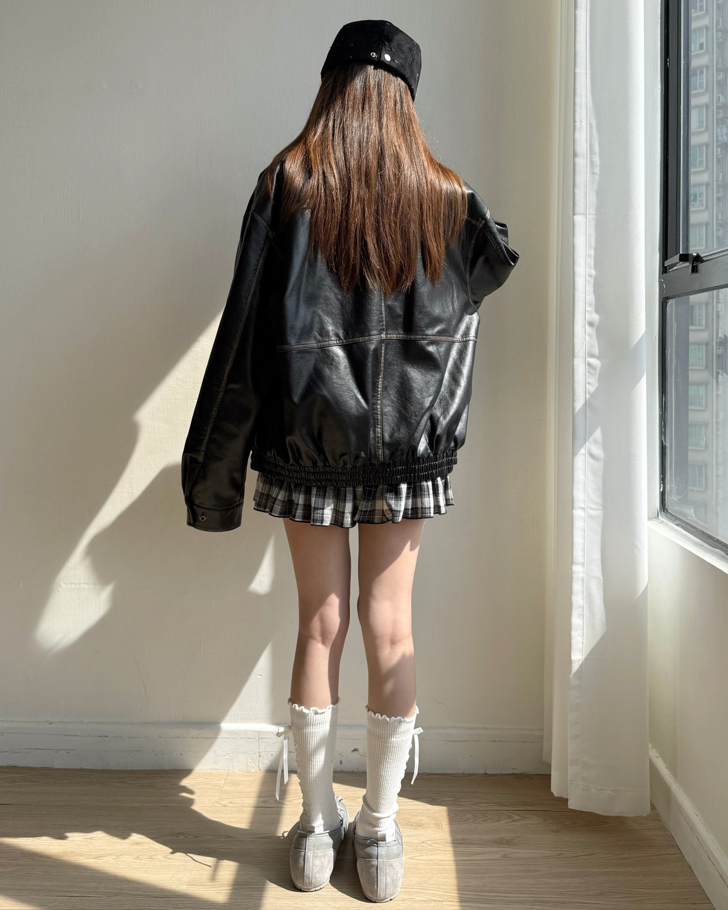 🐏早鳥限定優惠 JK042 Peer Leather Jacket - Dark Brown | Black