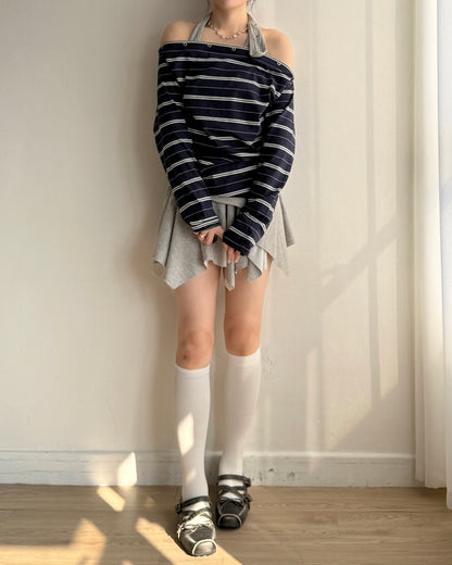 TP569 Folding 2way Skirt / Top - Gray | Black