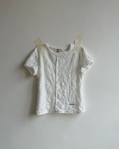 TP579 Floral Lace TEE - White | Black