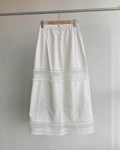 現貨 SK171 Button Lace Skirt - White | Black