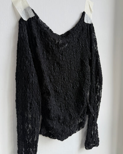 TP575 FAFA Lace Top - White | Black