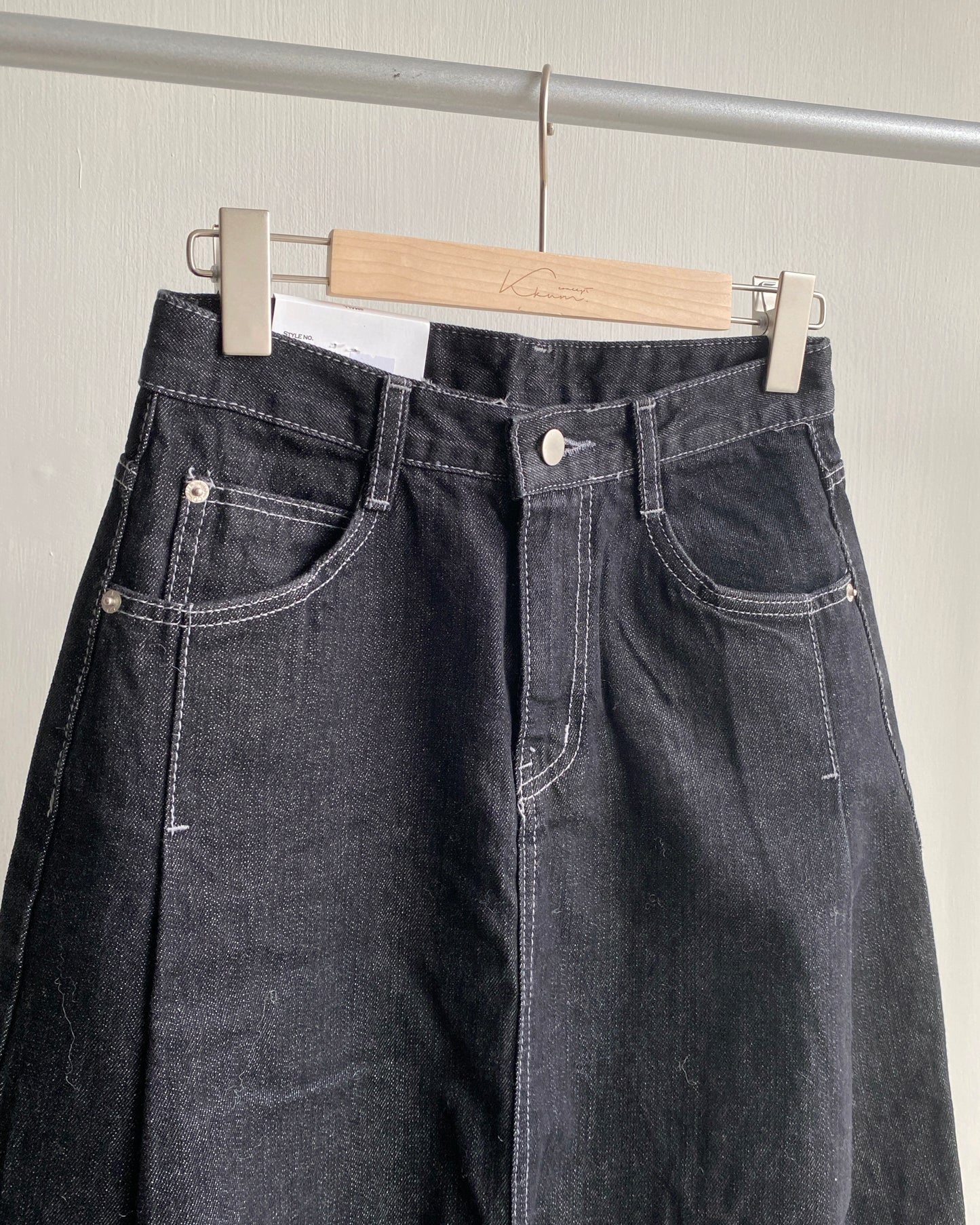 現貨 SK177 H-line Denim Skirt - Navy | Black