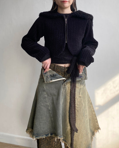 現貨 CD048 momo Cardigan - Khaki | Black