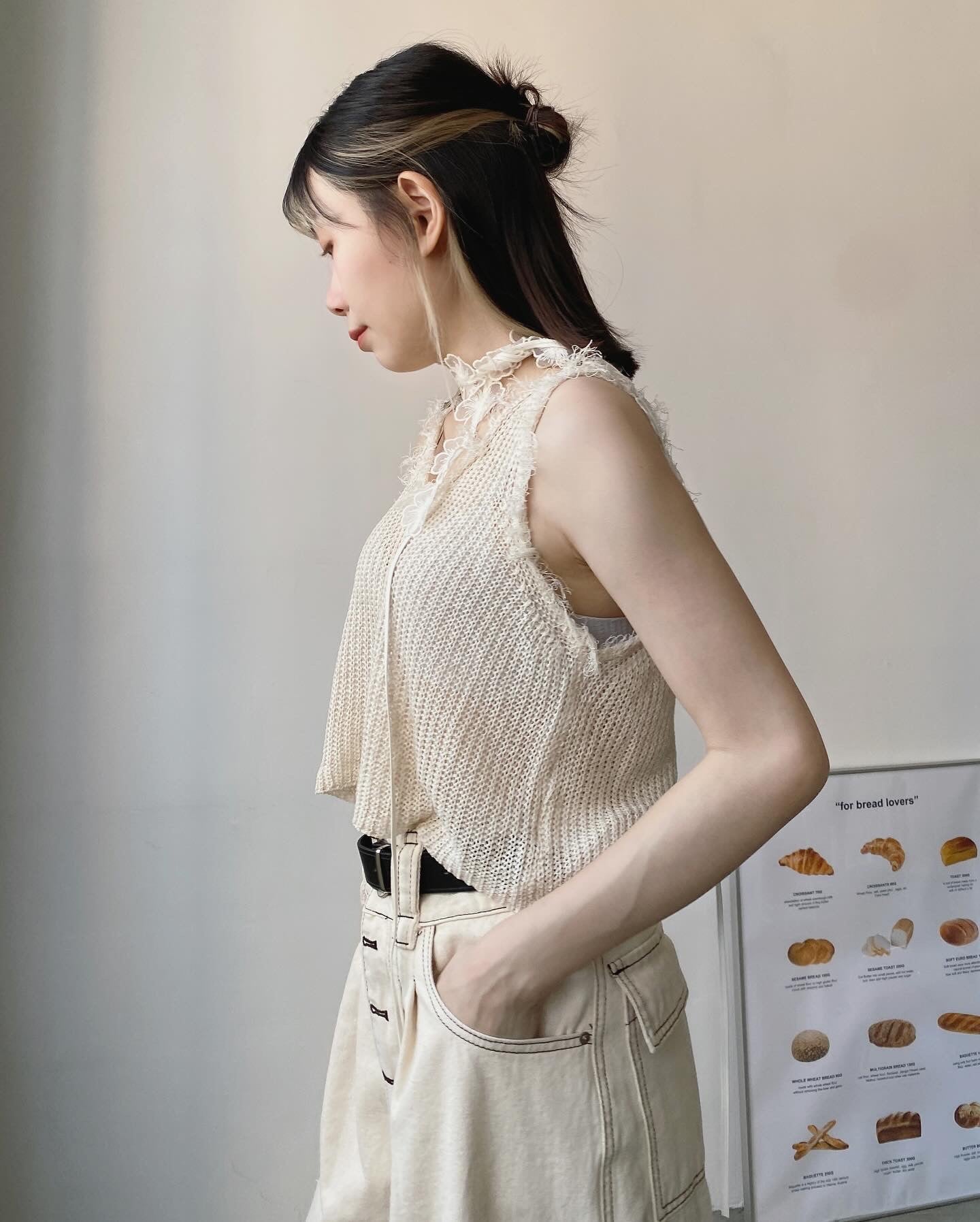 現貨 VT217 SOSO Vest - Ivory | Charcoal