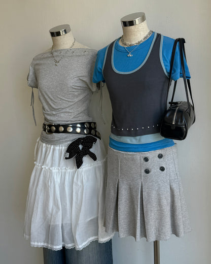 VT301 Studded Halter Vest - Brown | Black | Charcoal