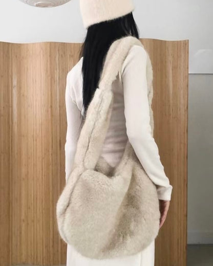BG033 MoMo Fur Bag - Ivory | Brown